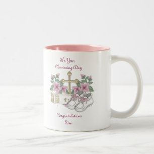 Tasse 2 Couleurs Chaussures de baptême de filles