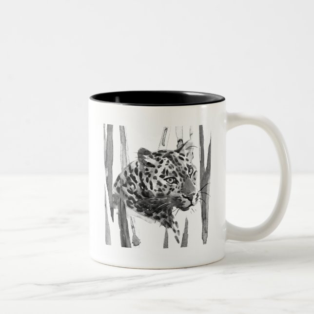 Tasse 2 Couleurs Cheetah Portrait (Droit)