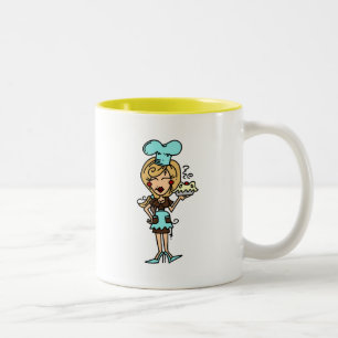 Tasse 2 Couleurs Chef pâtisserie féminine - T-shirts blonds et cade