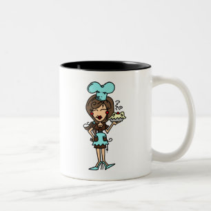 Tasse 2 Couleurs Chef pâtisserie féminine - T-shirts et cadeaux Bru
