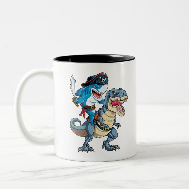 Tasse 2 Couleurs Chemise pirate de dinosaure pour les garçons (Gauche)