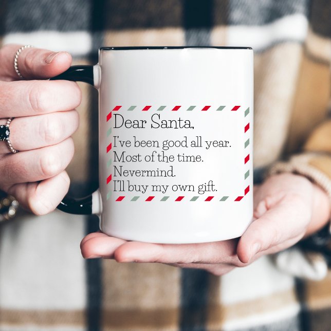 Tasse 2 Couleurs Cher Noël festif amusant de Père Noël (Créateur téléchargé)