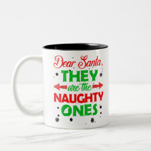 Tasse 2 Couleurs Cher Père Noël, Ce Sont Les Mauvais, Les Marrons, 