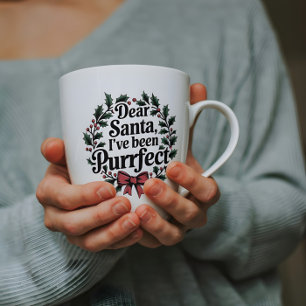 Tasse 2 Couleurs Cher Père Noël, Drôle Amoureux des chats de Noël M