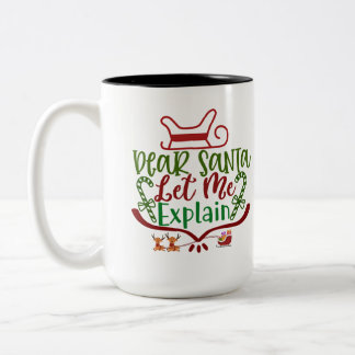 Tasse 2 Couleurs Cher Père Noël, Laissez-moi expliquer Funny Christ