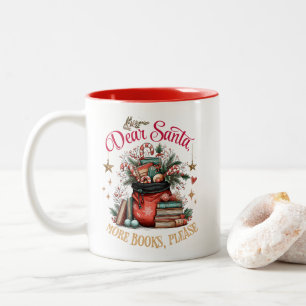 Tasse 2 Couleurs Cher Père Noël, Plus de Livres S'il Vous Plaît 