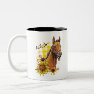Tasse 2 Couleurs Cheval à main avec tournesol