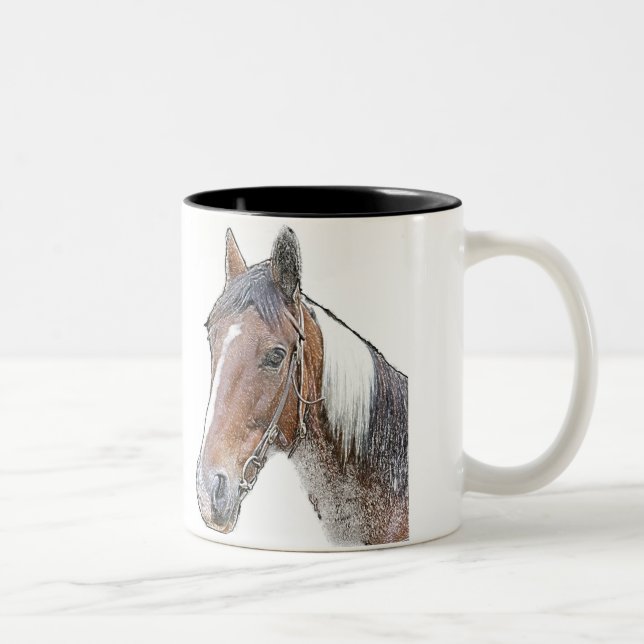 Tasse 2 Couleurs Cheval Brown et blanc (Droit)