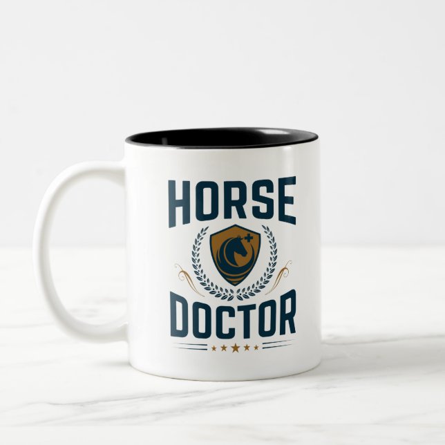 Tasse 2 Couleurs Cheval Docteur Equine Vétérinaire (Gauche)