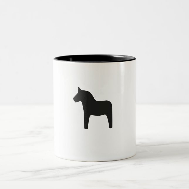 Tasse 2 Couleurs Cheval noir simple de Dala (Centre)