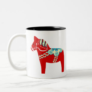 Tasse 2 Couleurs Cheval rouge de Dala de Scandinave