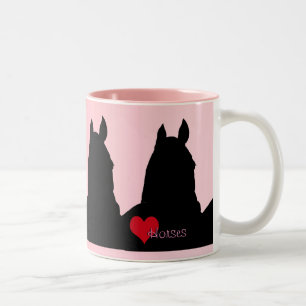 Tasse 2 Couleurs Chevaux de coeur I (rose pâle)