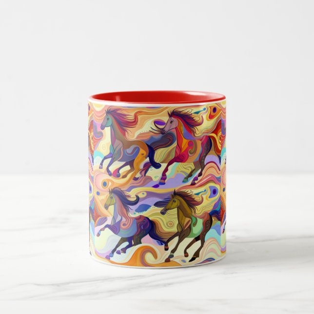Tasse 2 Couleurs Chevaux sauvages (Centre)