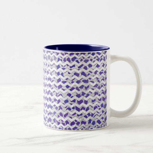 Tasse 2 Couleurs Chevron Dalmatien violet et blanc (Droit)