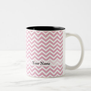 Tasse 2 Couleurs chevron rose et blanc