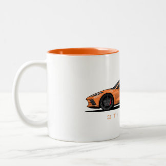 Tasse 2 Couleurs Chevy Corvette C8 Black Illustration