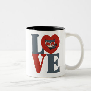 Tasse 2 Couleurs Chibi Catwoman LOVE