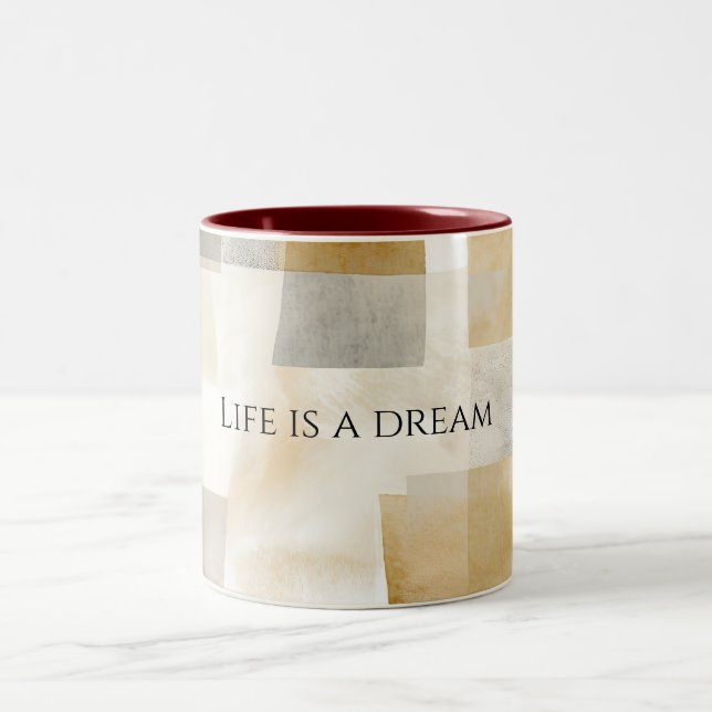 Tasse 2 Couleurs Chic Cream Brown Abstrait (Centre)