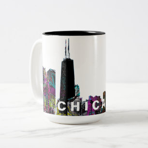 Tasse 2 Couleurs Chicago, Illinois en graffiti