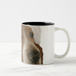 Tasse 2 Couleurs Chien de basset dans le casquette de Père Noël