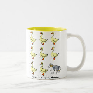 Tasse 2 Couleurs Chien de berger de Shetland vivant en troupe la