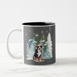 Tasse 2 Couleurs Chien de montagne bernois de Noël Maman Chiot Hive