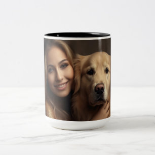 Tasse 2 Couleurs Chien maman Wifey moderne noir Script blanc femmes