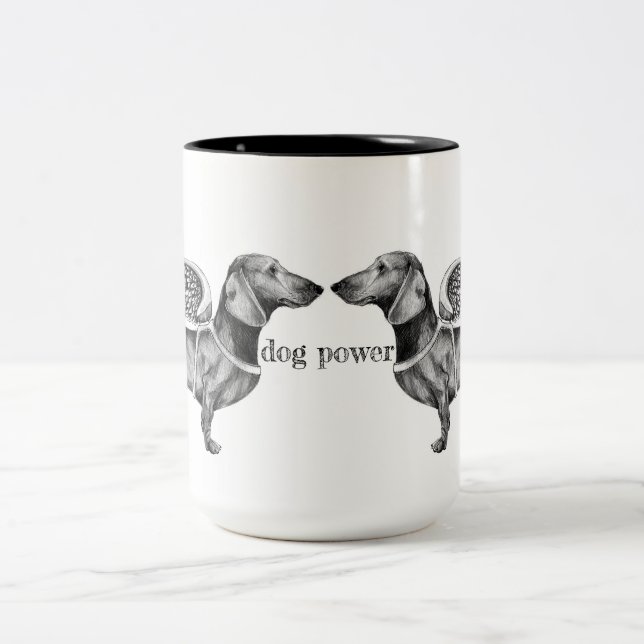 Tasse 2 Couleurs chien puissance muscade (Centre)