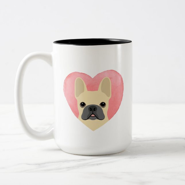 Tasse 2 Couleurs Chiens de taureaux français (Gauche)