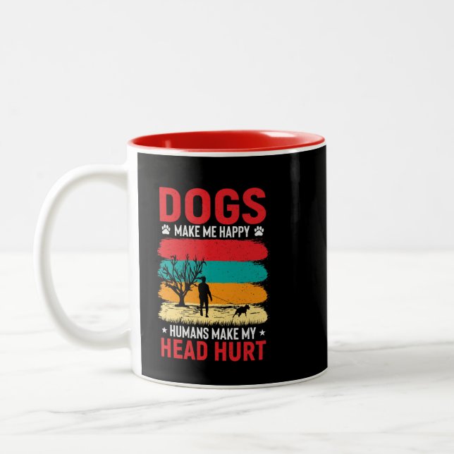 Tasse 2 Couleurs Chiens et Humours humains (Gauche)