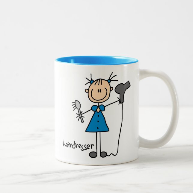 Tasse 2 Couleurs Chiffre de bâton de coiffeur (Droit)