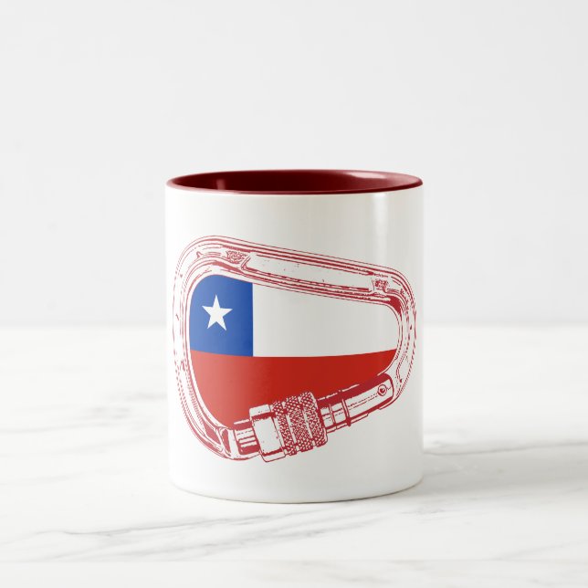 Tasse 2 Couleurs Chili Drapeau Escalade carabiner (Centre)