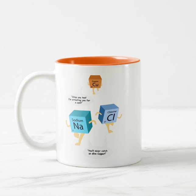 Tasse 2 Couleurs Chimie Tableau Périodique Éléments Drôle Enseignan (Gauche)