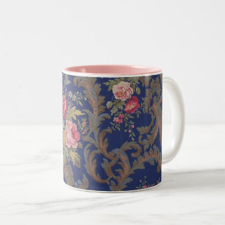 Tasse 2 Couleurs Chintz floral de style victorien vintage défraîchi