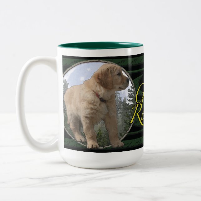Tasse 2 Couleurs Chiot de golden retriever (Gauche)