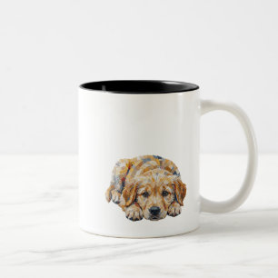 Tasse 2 Couleurs Chiot mignon aux yeux tristes qui manque son propr