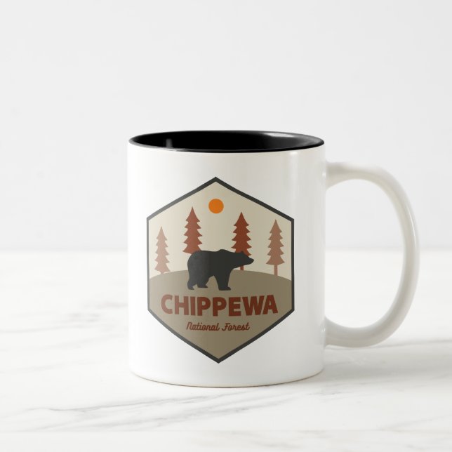 Tasse 2 Couleurs Chippewa Forêt nationale Ours du Minnesota (Droit)