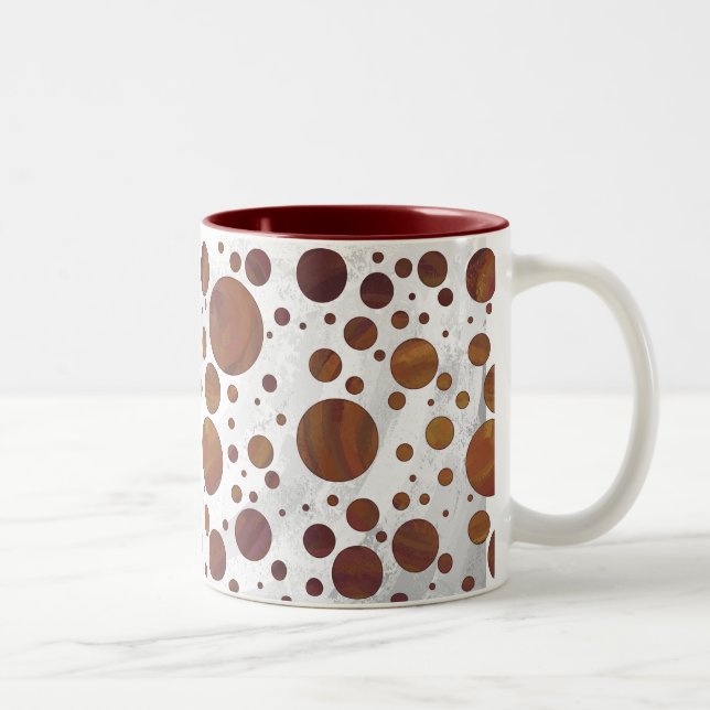 Tasse 2 Couleurs Chocolat Carmel Swirl Polka Dot (Droit)