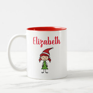 Tasse 2 Couleurs Chocolat chaud Noël aux enfants mignons