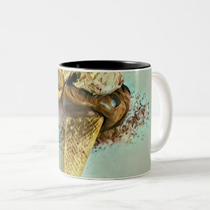 Tasse 2 Couleurs Chocolat glacé amant cadeau