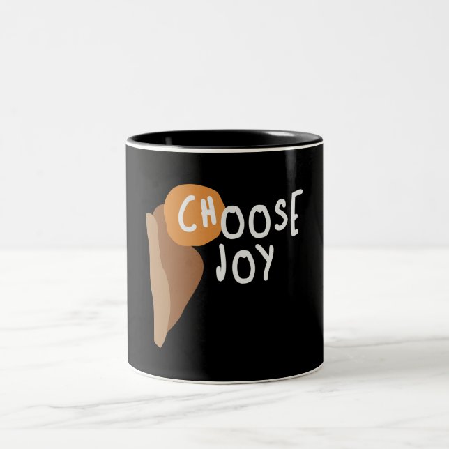 Tasse 2 Couleurs Choisir la joie - Remettre une citation chrétienne (Centre)