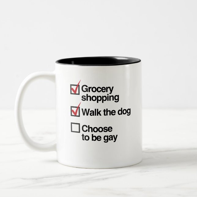 TASSE 2 COULEURS CHOISISSEZ D'ÊTRE GAY CHECKLIST (Gauche)
