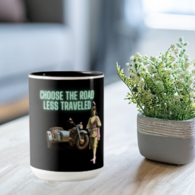 Tasse 2 Couleurs Choisissez la route moins voyagée Campy (Créateur téléchargé)