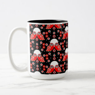 Tasse 2 Couleurs Chouette d'art populaire