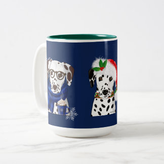 Tasse 2 Couleurs Christmas Dalmatians