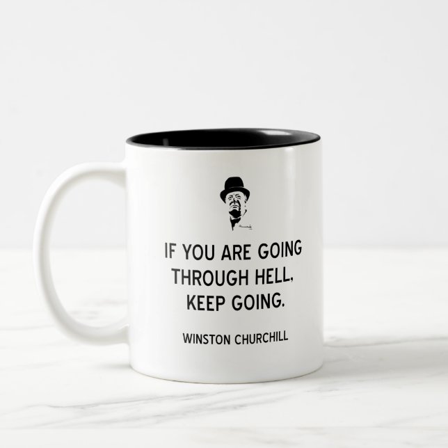 Tasse 2 Couleurs Churchill continue à traverser Hell-BK (Gauche)