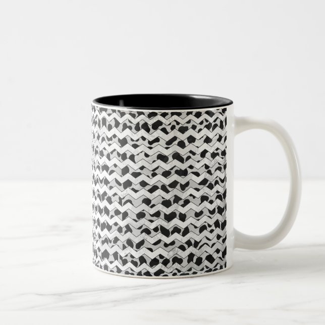 Tasse 2 Couleurs Chvron noir et blanc dalmate (Droit)