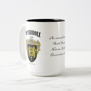 Tasse 2 Couleurs Cimier de famille O'Carroll, traduction et signifi