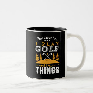 Tasse 2 Couleurs Citation amusante de golf Je joue au golf et je sa