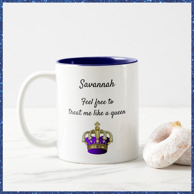 Tasse 2 Couleurs Citation amusante de la reine mignonne (Créateur téléchargé)